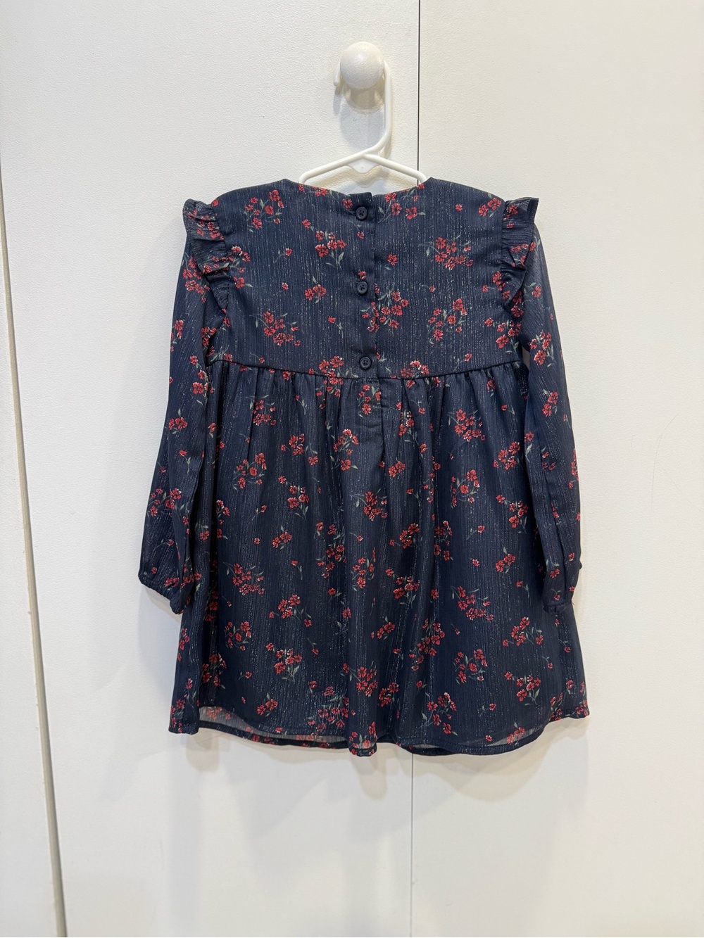 OshKosh B'gosh Navy Dress with Red Floral Print